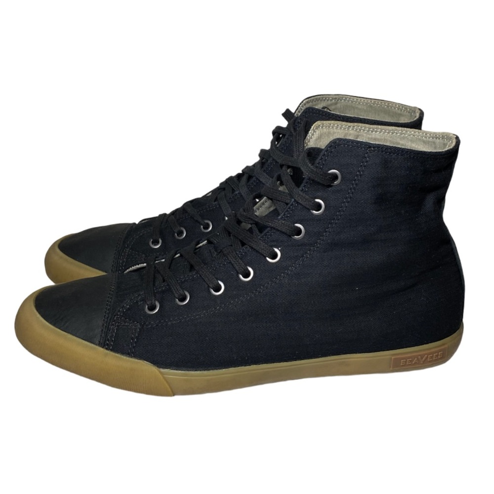 SeaVees Army Issue Hi-Top Sneaker Men’s Size 11.5 Black Twill High Top Shoes